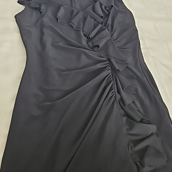Ralph Lauren Women's Ruffled Midi Dress Black 4 - Picture 16 of 16